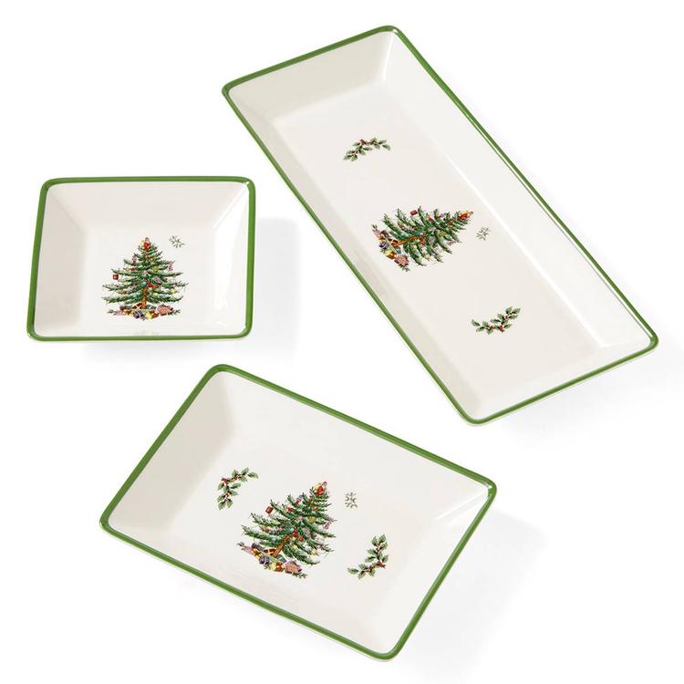 Spode Christmas Tree 3pc. Nesting Trays