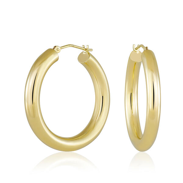 Candela 30x4mm 14kt. Gold Hoop Earrings - image 