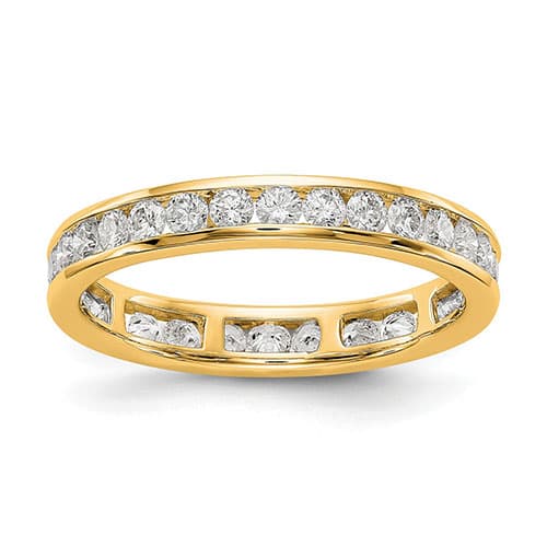 Endless Affection(tm) Yellow Gold Channel Set Eternity Band - image 