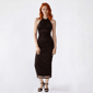 Juniors Madden Girl Mesh Rhinestone High Neck Twist Back Dress - image 2