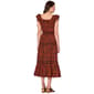 Womens Democracy Cap Sleeve Square Neck Ruffle Leaf Midi Dress - image 2