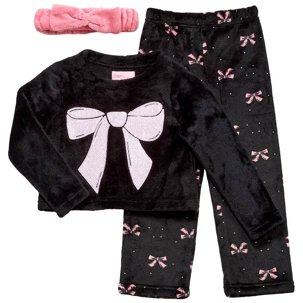 Toddler Girl Freestyle Revolution Bow Pajama Set with Headband - image 