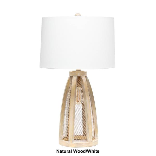 Lalia Home Barnlitt Wooded Arch Farmhouse Table Lamp w/Shade - image 