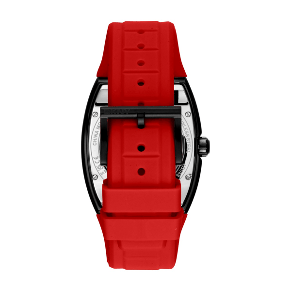 Mens DKNY Urban Automatic Red Dial Red Strap Watch - DK1G048P0065