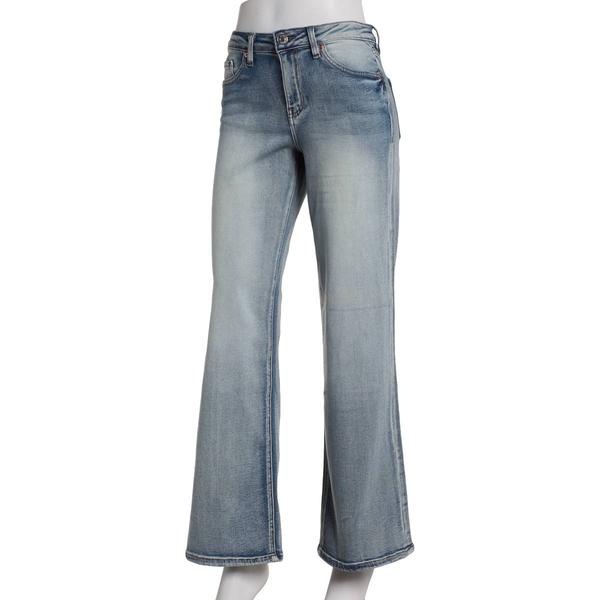 Juniors YMI® Classic Mid Rise Wide Leg Denim Jeans