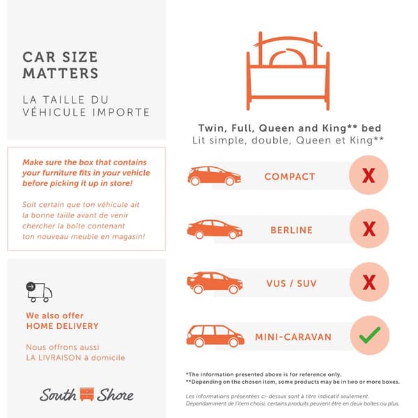 South Shore Vito Queen Black Platform Bed Frame