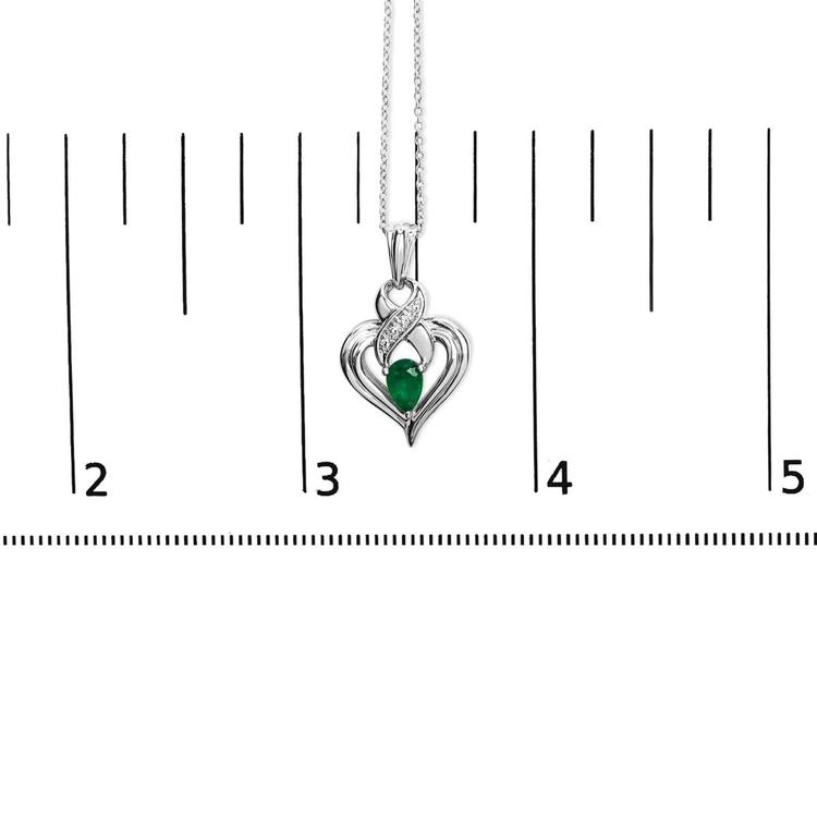 Haus of Brilliance Sterling Silver Emerald & Diamond Pendant