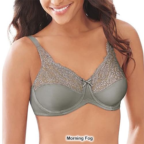 Lilyette 0428 Women's Comfort Lace Minimizer Bra in Pearl 40DDD