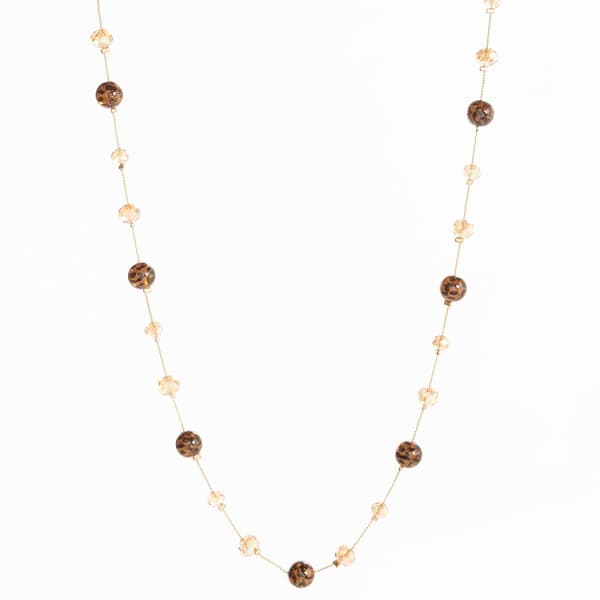 Ashley Cooper(tm) Long Beaded Animal Print Necklace - image 
