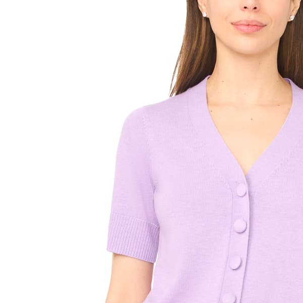 Womens Cece Short Sleeve V Neck Button Front Cardigan