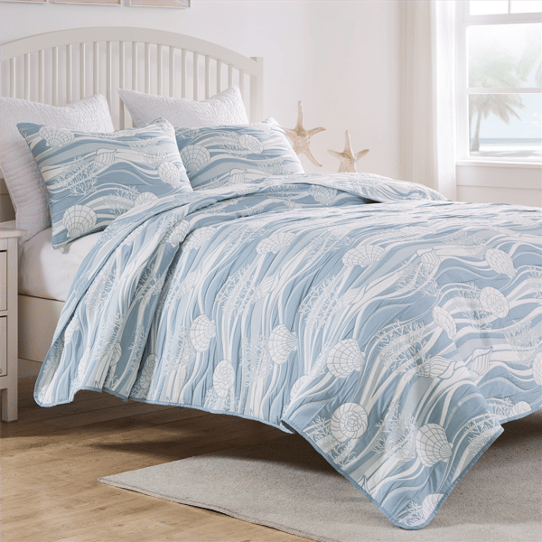 Greenland Home Fashions™ Dover Reversible Coastal Coverlet Set