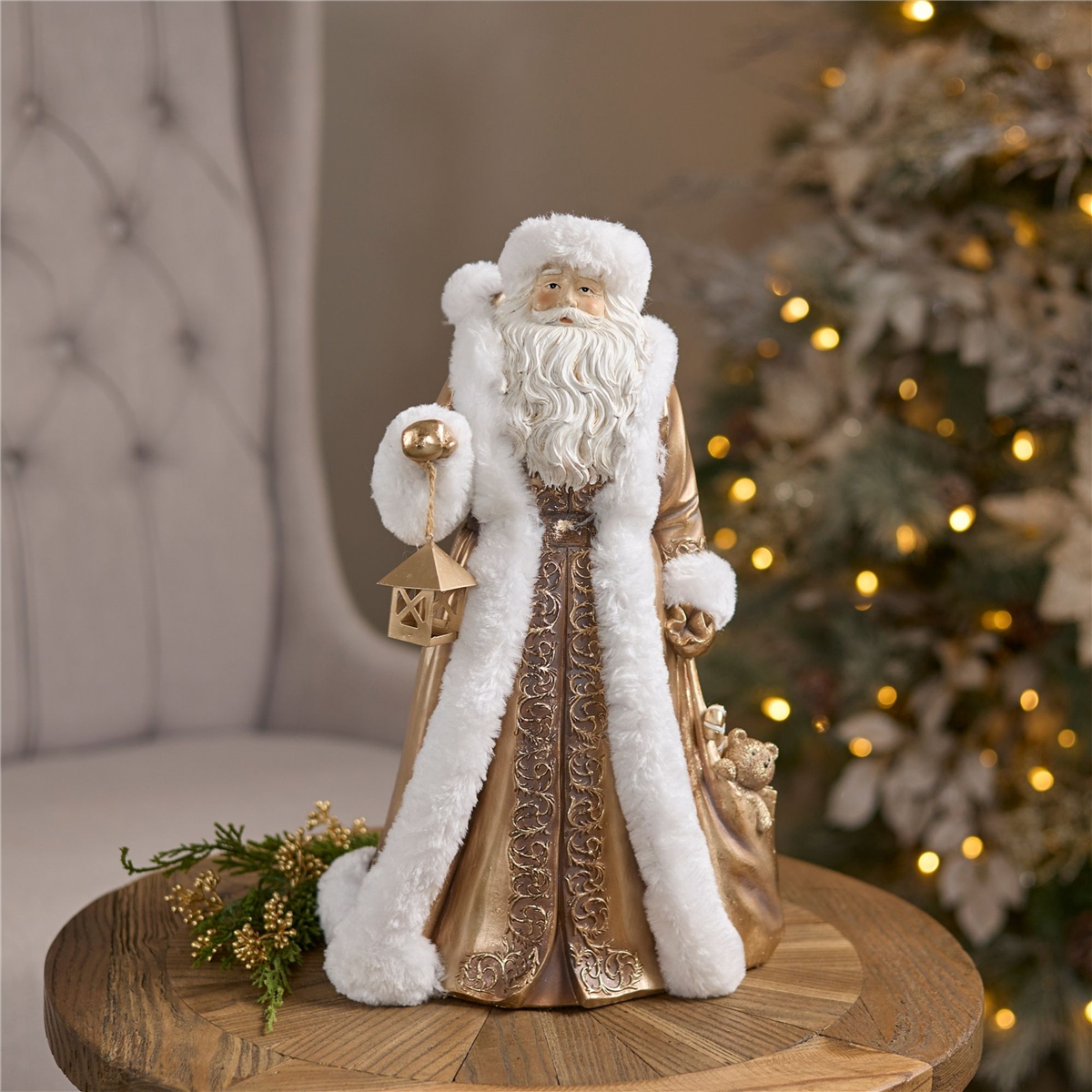 Melrose 15in. Ornate Santa Figurine with Lantern