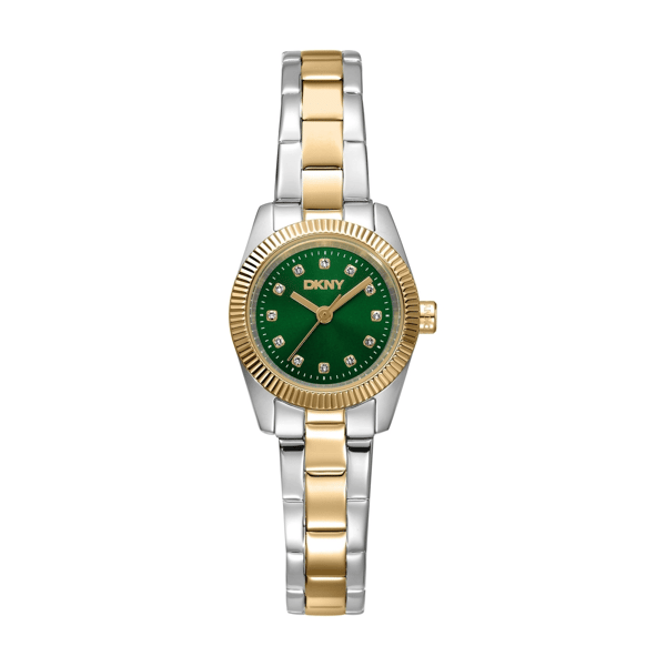Womens DKNY Mini Green Dial Two-Tone Bracelet Watch DK1L125M0055 - image 