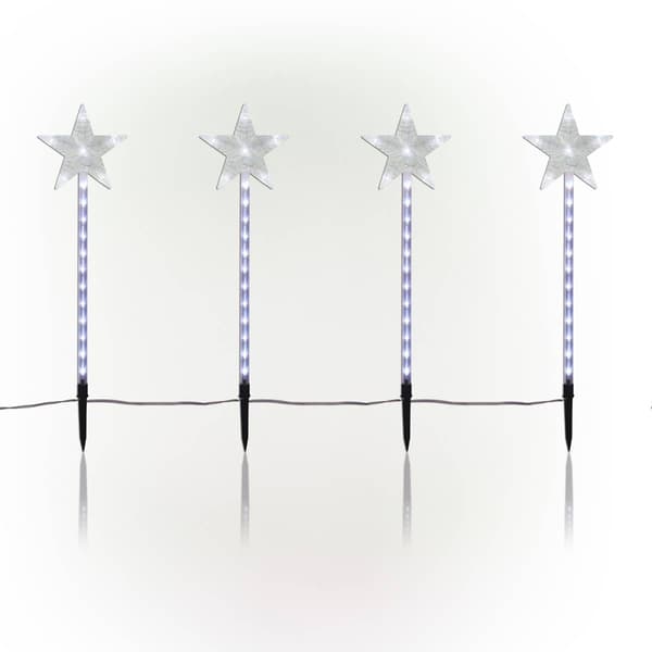 Alpine LED Shooting Star Garden Stakes - Set of 4