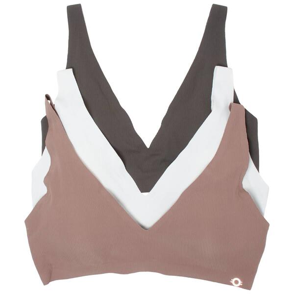 Womens Danskin 3pk. Rib Laser Lounge Bralette DS6739-3PKU - image 
