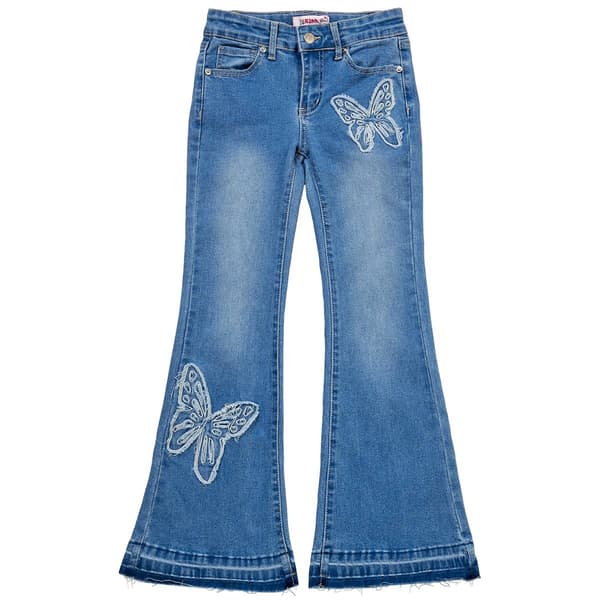 Girls (7-16) 1st Kiss(R) Release Hem Flared Jeans with Butterfly - image 