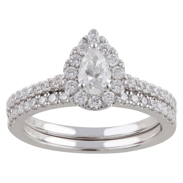 Nova Star(R) 14kt. White Gold 1ctw. Lab Grown Diamond Pear Ring