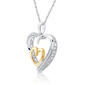 Nova Star® Two-Tone Lab Grown Diamond Double Heart Pendant - image 2