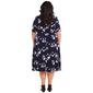 Plus Size MSK Elbow Sleeve Floral Half Zip Midi Dress - image 2