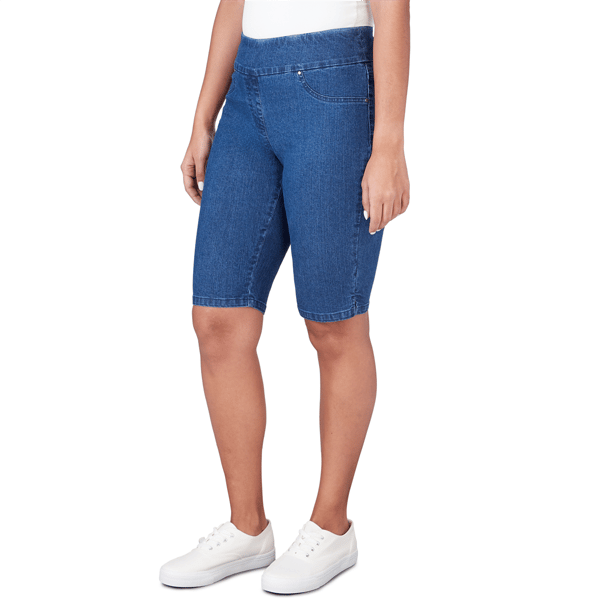 Plus Size Ruby Rd. Key Items Denim Extra Stretch Pull On Short