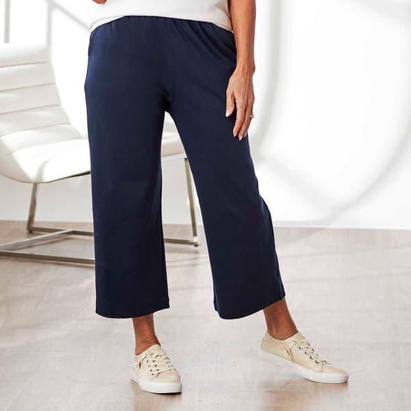 Womens Hasting & Smith Drawstring Knit Wide Leg Capris - image 