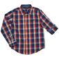 Boys &#40;8-20&#41; Nautica Plaid Long Sleeve Button Down - Navy - image 1