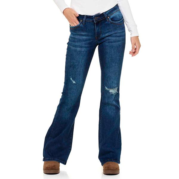 Juniors YMI(R)  Destructed Low Rise Wanna Betta Butt Flare Jeans