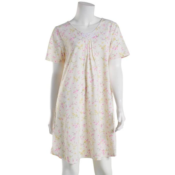Womens Carole Hochman Short Sleeve Tossed Floral Nightshirt - image 