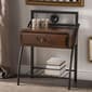 Baxton Studio Jevenci Metal and Walnut Brown Wood Nightstand - image 6