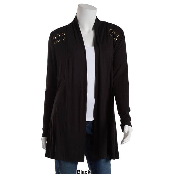 Womens Cure Open Front Cardigan with Grommets