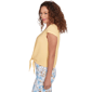 Womens Emaline Boston Cap Sleeve Wavy Tie Front Tee - image 4