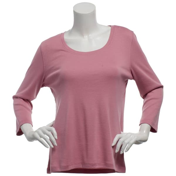 Womens Preswick & Moore&#174; 3/4 Sleeve Scoop Neck Solid Tee