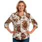 Womens Emily Daniels Floral 3/4 Sleeve Roll Tab Button Down - image 1