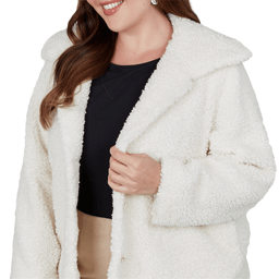 Plus Size Skye’s the Limit Icy Blue Sparkle Sherpa Jacket
