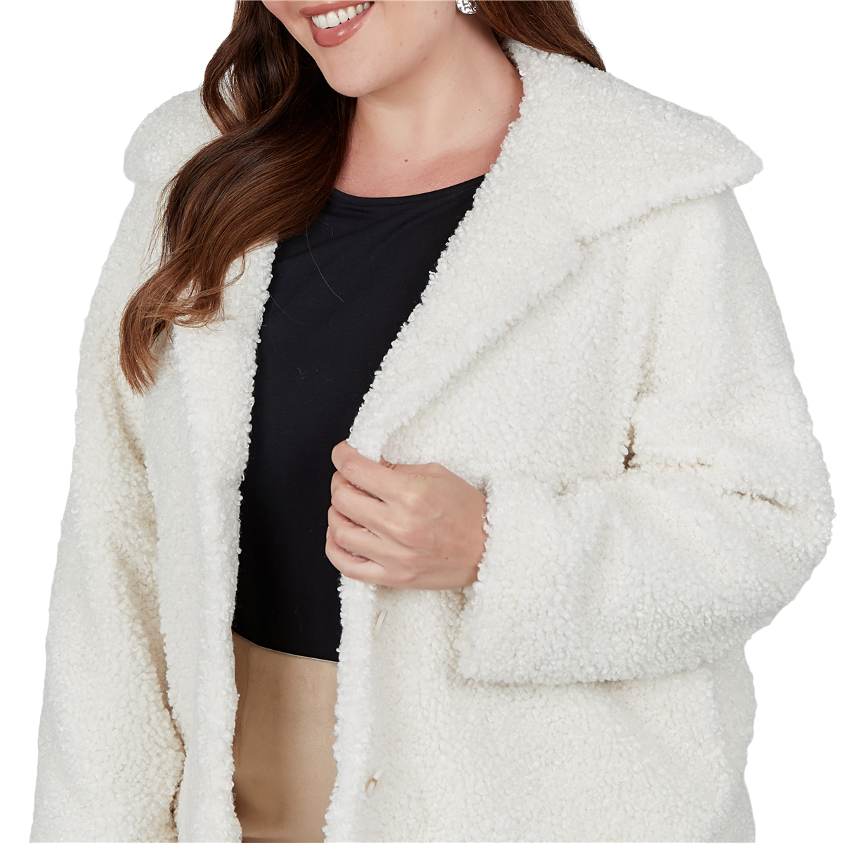 Plus Size Skye’s the Limit Icy Blue Sparkle Sherpa Jacket