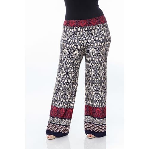 Plus Size White Mark Print Palazzo Pants - image 