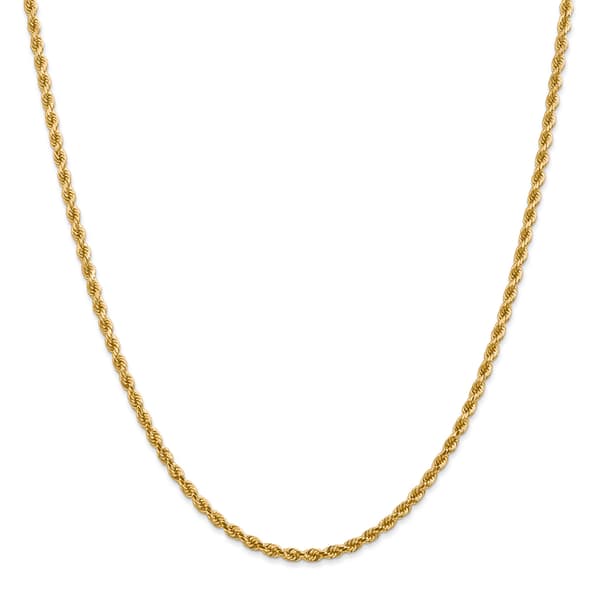 Unisex Gold Classics(tm) 2.75mm. 14k Diamond Cut Rope Chain Necklace - image 