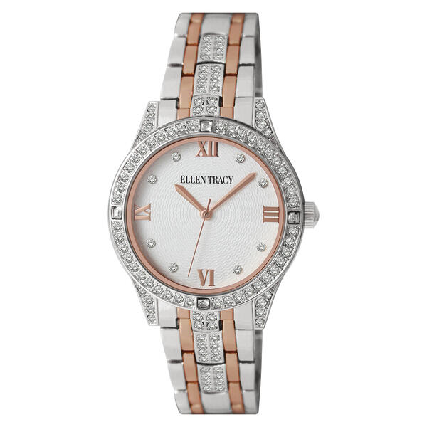 Womens Ellen Tracy Two-Tone Rise Crystal Accent Watch - ET5368TTR - image 