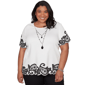 Plus Size Alfred Dunner Crowd Pleaser Paisley Border Tee With Ne - image 1