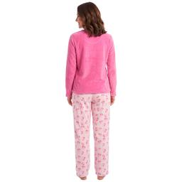 Womens Pink Laundry Long Sleeve Hearts Plush Folded Pajama Set