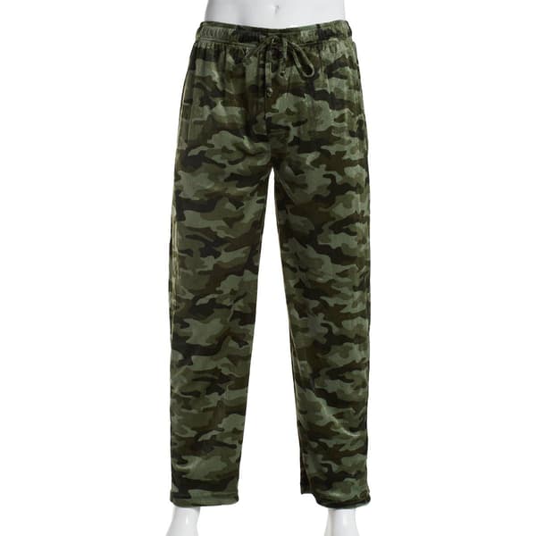 Mens Preswick & Moore Camo Silky Fleece Pajama Pants - Green - Boscov's