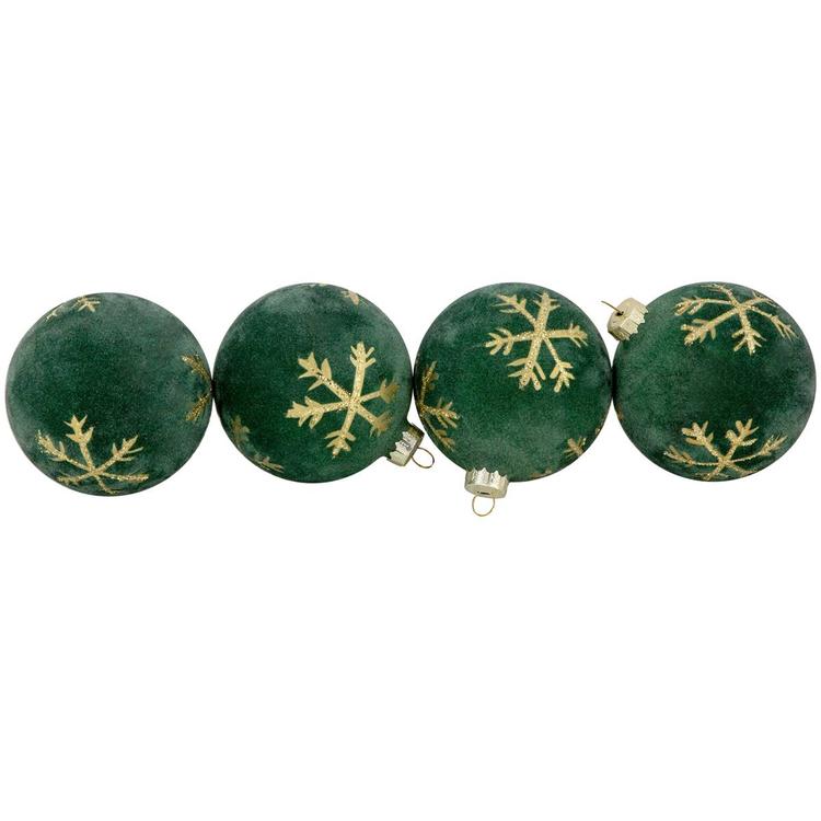 Northlight Seasonal 3in. Velvet Christmas Ornaments - Set of 4