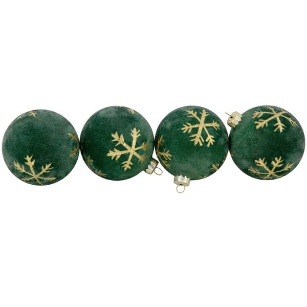 Northlight Seasonal 3in. Velvet Christmas Ornaments - Set of 4