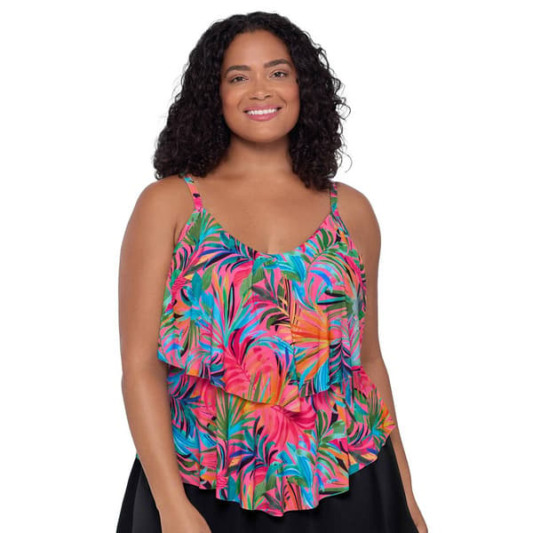 Plus Size TrimShaper Amazonian Palms Ronnie Tankini - image 