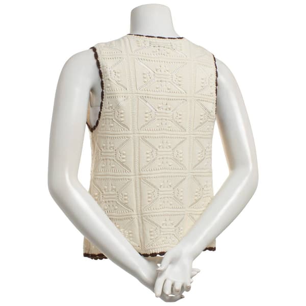 Juniors Madden Girl Tie Front Jacquard Pointelle Vest