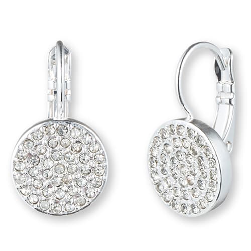 Anne Klein Silver-Tone/Crystal Pave Drop Earrings - image 