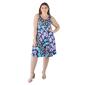 Plus Size 24/7 Comfort Apparel Butterfly Print Tank Dress - image 1