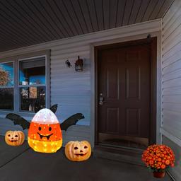 National Tree 27in. Pre-Lit Candy Corn Bat