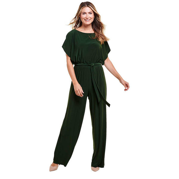 Womens Emma & Michele Solid Blouson Jumpsuit - image 