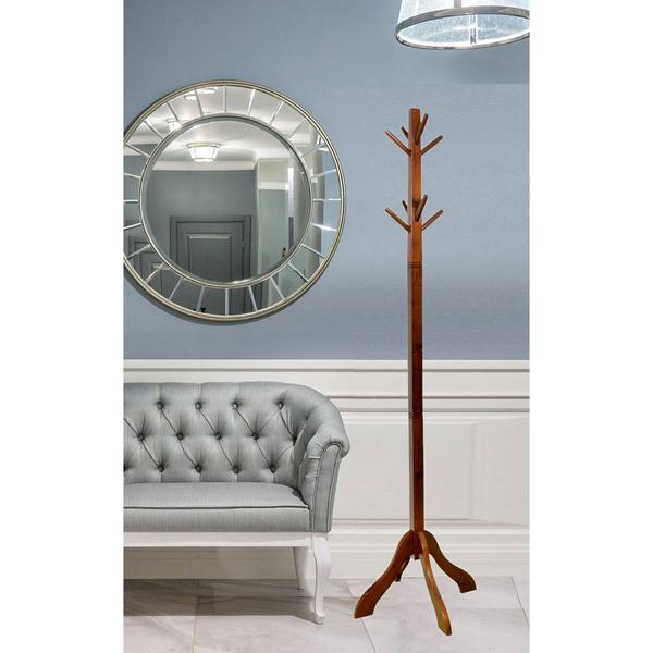 Casual Contemporary Living Solid Acacia Hall Tree Coat Rack - image 